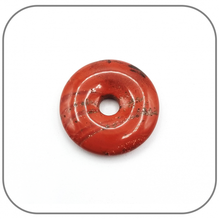 Pendentif Donut Jaspe Rouge - Pierre naturelle de Protection