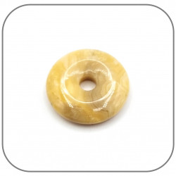 Pendentif Donut Agate Fou jaune beige Pierre naturelle de la relation aux autres